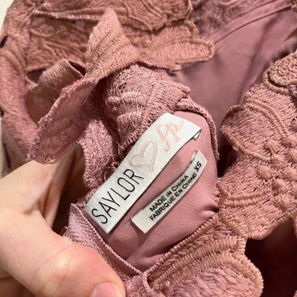 SAYLOR x Free People FP Jessa Pink Lace Mini Dress - Picture 7 of 9